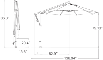 10' Octagon Cantilever Patio Umbrella