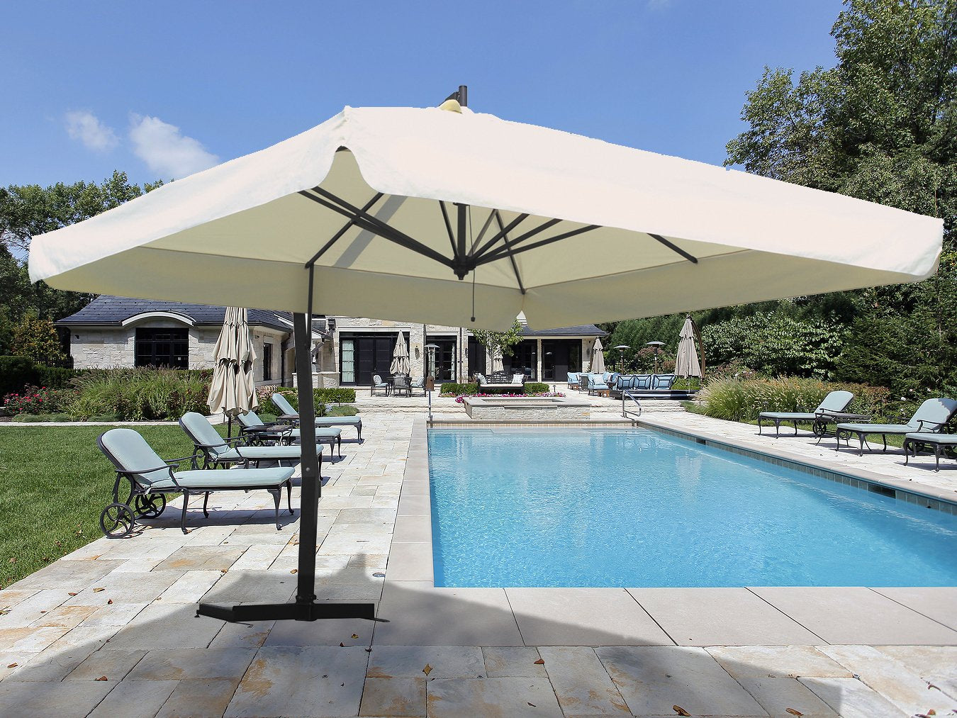 clara patio 10 square cantilever umbrella 10' Square Cantilever Patio Umbrella